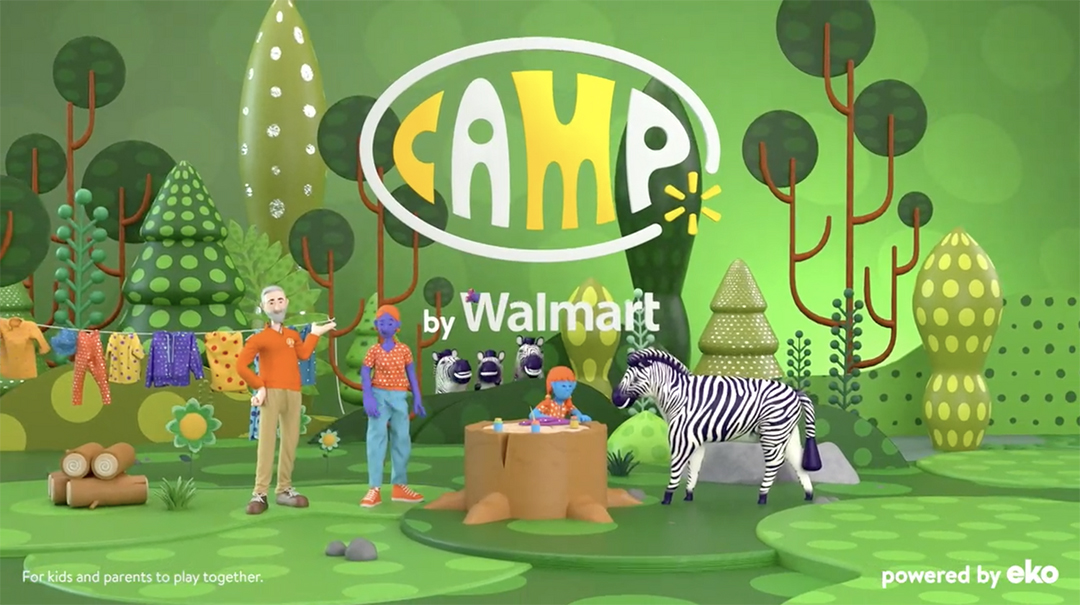 Walmart's promotional banner for their online series CAMP featuring Todd Oldham